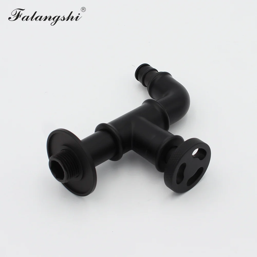 Bathroom Bibcock Faucet Brass Matte Black Decorative Outdoor Garden Taps for Washing Machine Toilet Mop Faucet Wall Mount WB8509