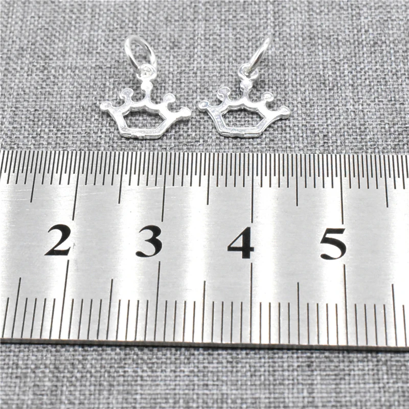 10pcs of 925 Sterling Silver Small Cut-out Crown Charms for Necklace Bracelet Earring