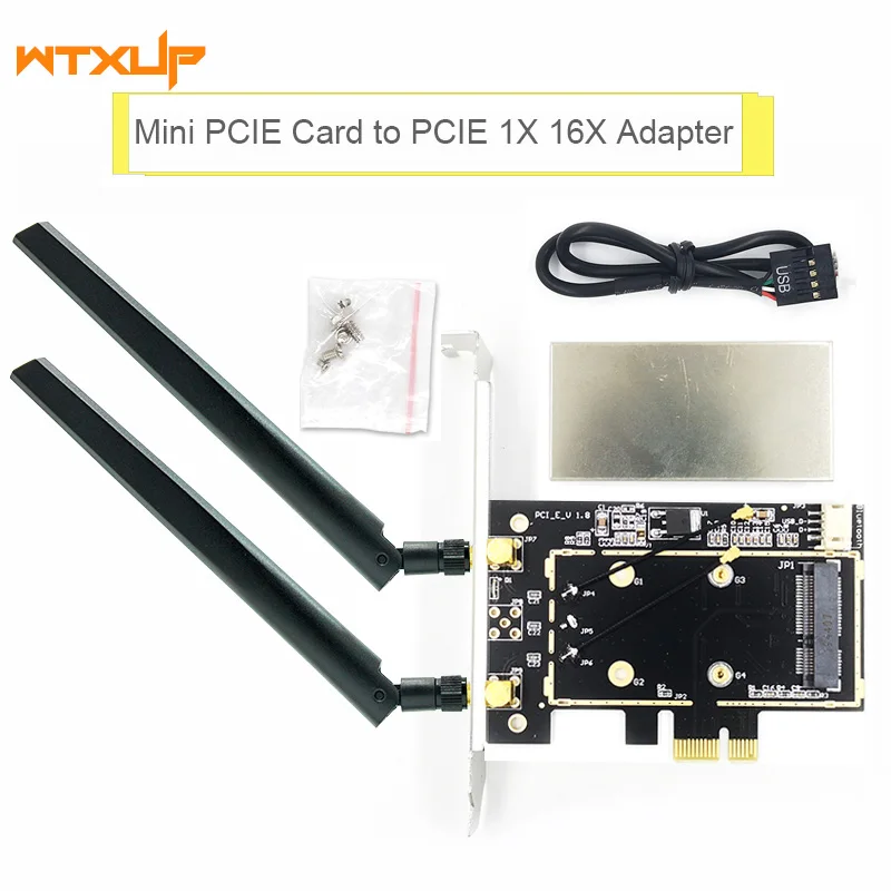 Мини PCI-E pcie Wi-Fi карта на рабочий стол PCIE PCI-Express беспроводной Bluetooth адаптер преобразователь 2 X Антенна для AX3000 7260 3160 HMW