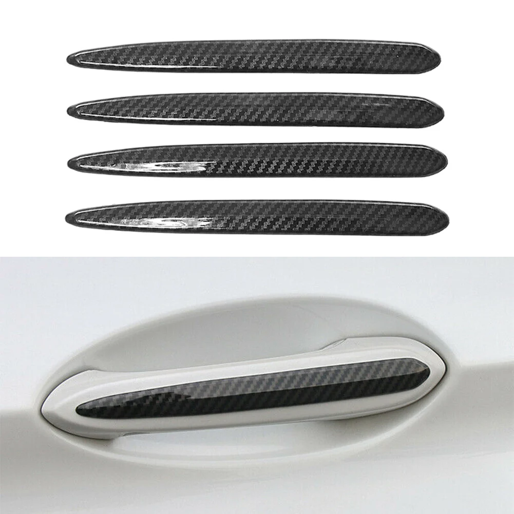 4 PCS Car Outer Door Handle Decorative Trim Strips For BMW 3 Series G20 G28 2020 Carbon Fiber ABS Plastic