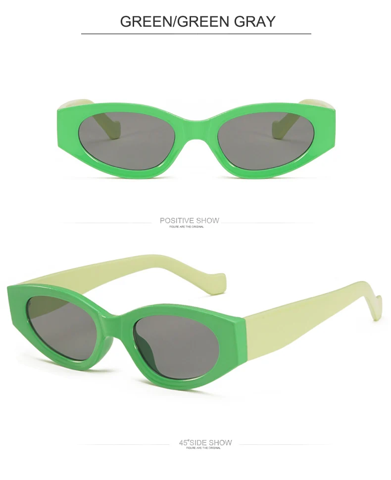 OEC CPO Vintage Cat Eye Sonnenbrille, grüner Punk-Stil, UV400-Schutz, ovale Form, modische Brillen für Damen und Herren – Detail 5