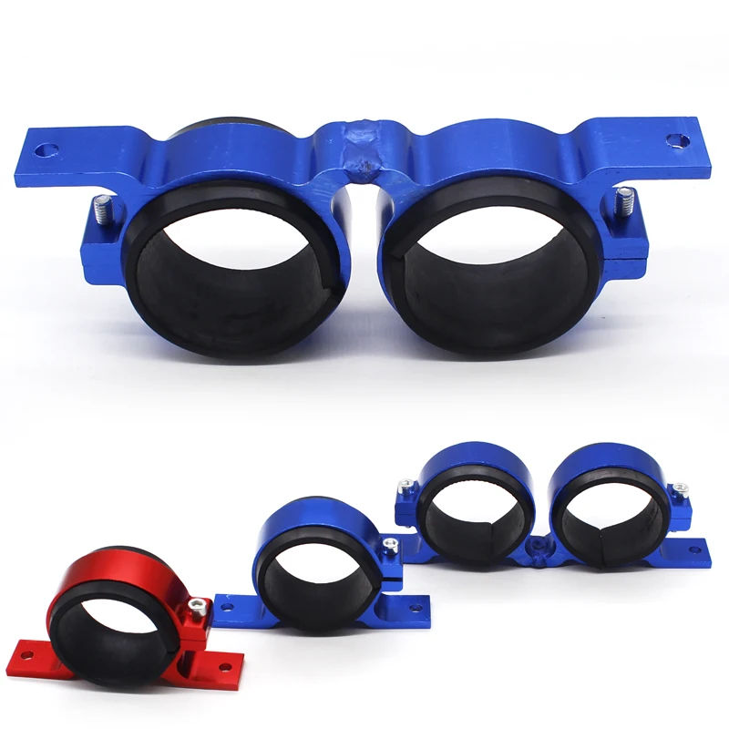 Aluminum 58mm Twin Car Fuel Pump Mounting Bracket Double Filter Clamp Cradle Mounting Bracket Clamp Cradle Fuel Pump Support