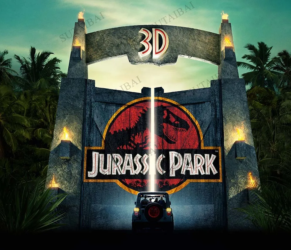 Jurassic World Park Backdrop Safari Dinosaur Birthday Party Decorations Retro Wood Door Jungle Adventure Photography Background