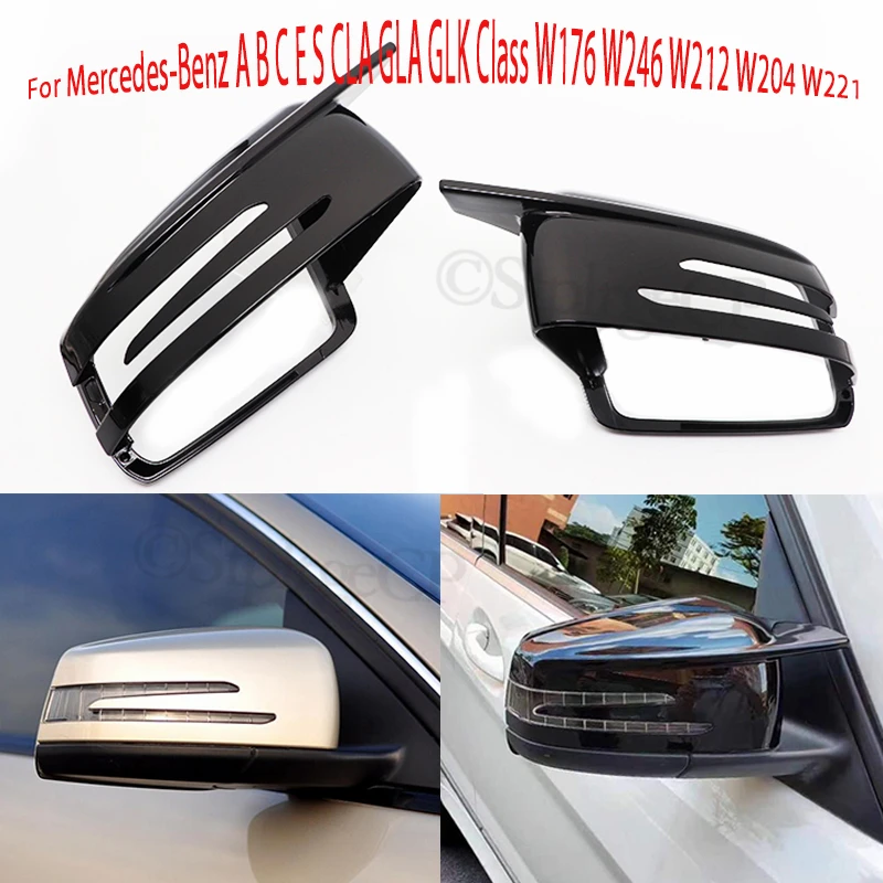 For Mercedes-Benz A B C E S CLA GLA GLK Class W176 W246 W212 W204 Sport style side mirror cover and rear view mirror decoration