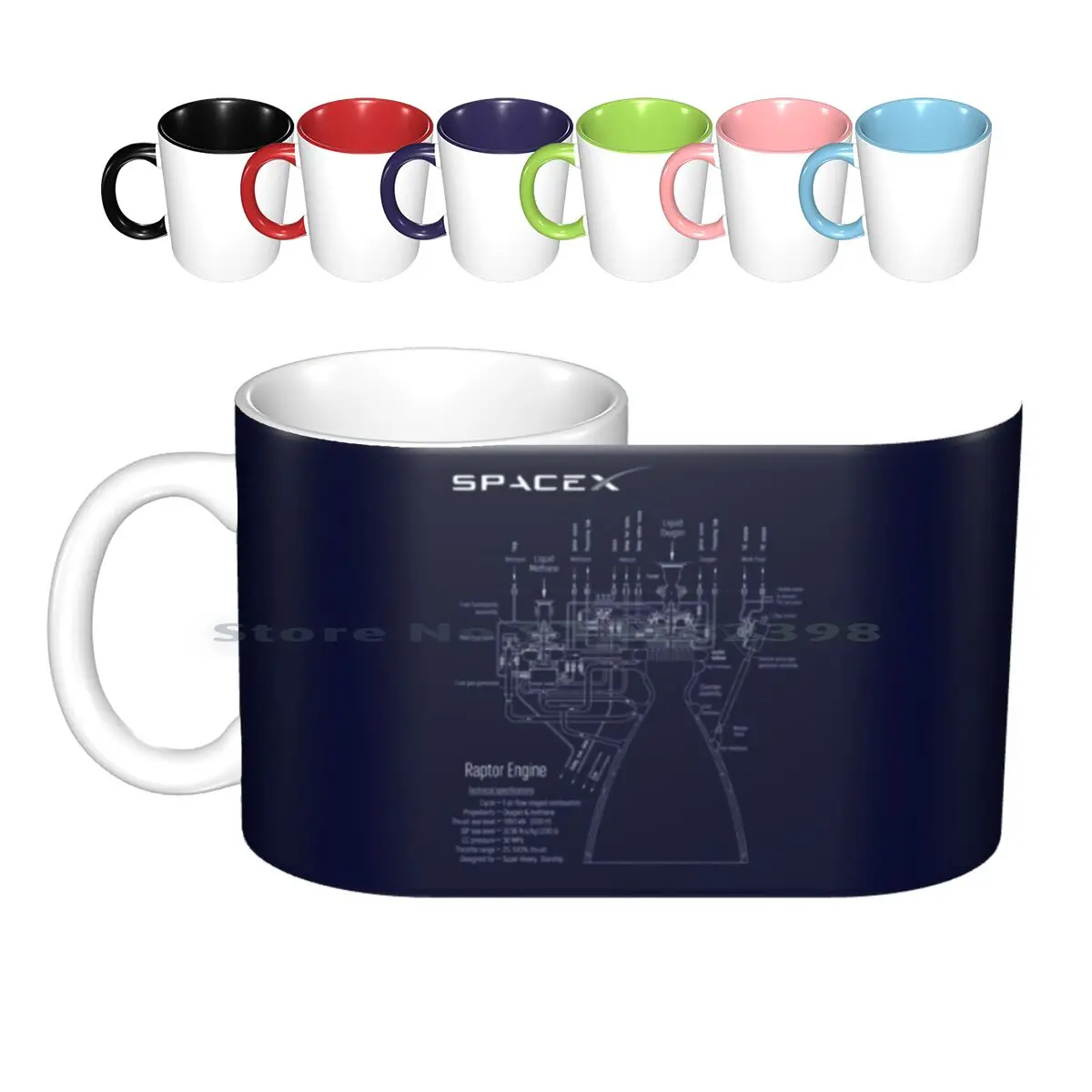 

Spacex Raptor Engine Technical Blueprint Ceramic Mugs Coffee Cups Milk Tea Mug Spacex Space X Raptor Spacex Raptor Engine