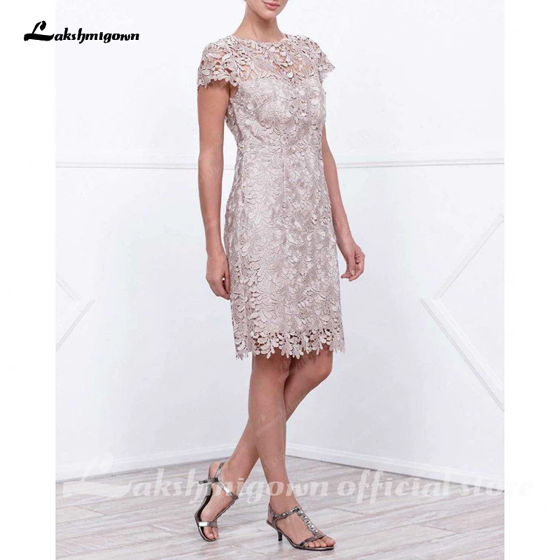 Vintage Women Wedding Party Dress Short Lace Mother of The Bride Dress for Weddings Robe Party Dinner Night Dress