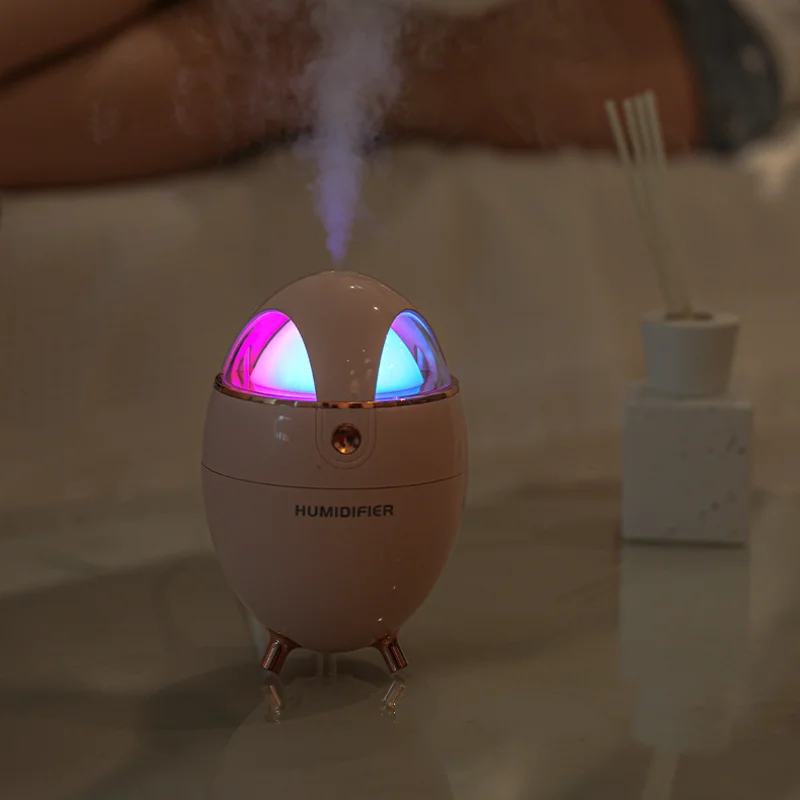 Mini Air Humidifier ไข่รูปร่างบ้านเดสก์ท็อปที่มีสีสัน Night Light Mute ความชื้น Sprayer สำหรับสำนักงานความคิดสร้างสรรค์