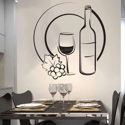 Wine wall decal Wine Drinks Decoration Bar& Restaurant lover glass Wall Sticker Bar Decor vinyl Time for wine gift Kitchen B584