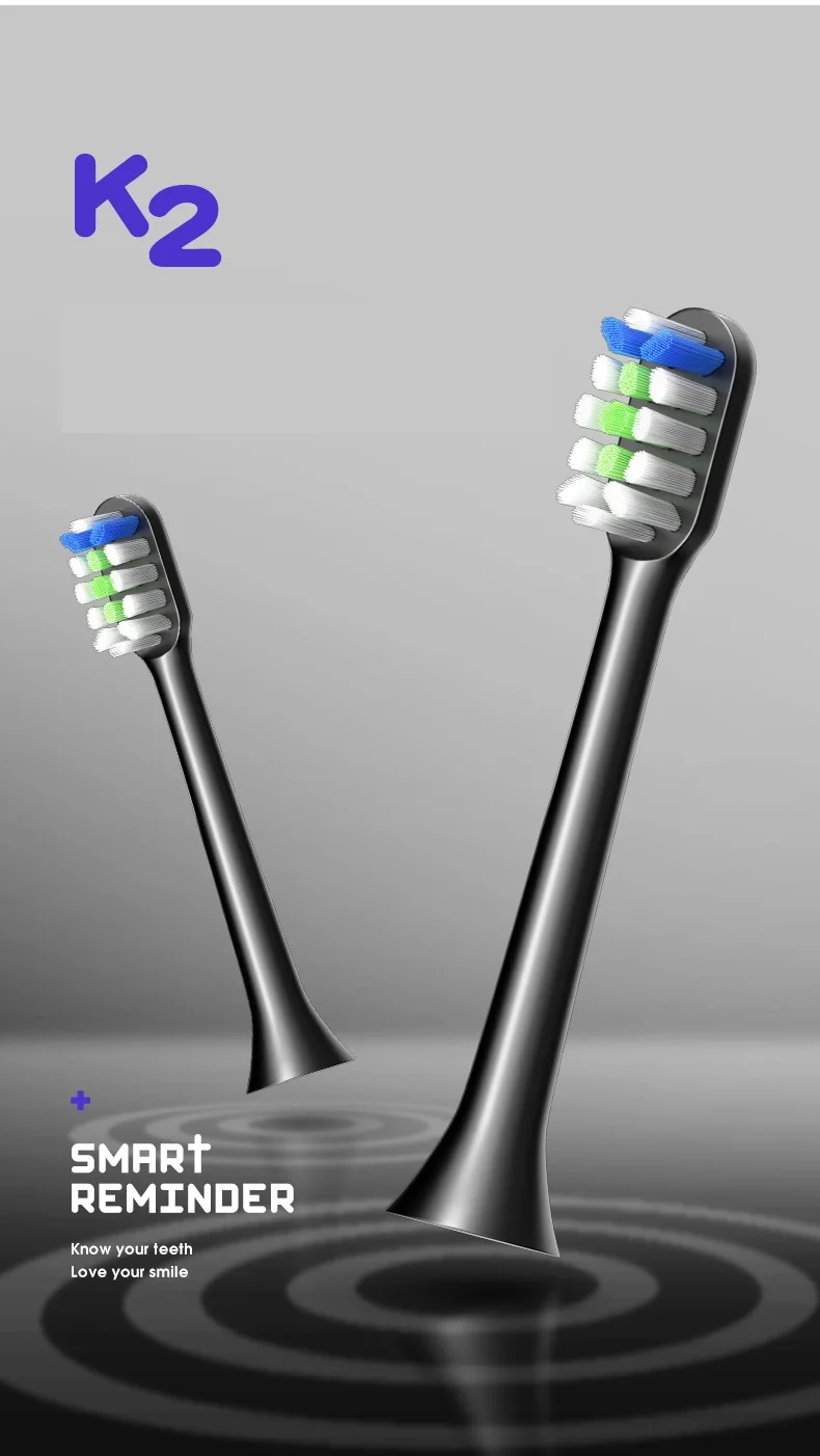 Jimok k2 masculino escova de dentes elétrica k2 conjunto cabeça da escova 4