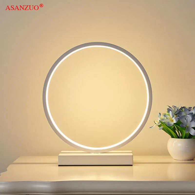 Modern Table Lamp Aluminum LED bedroom reading lamp Minimalist Type 8/circle nighstand lamp LED Bedside Lamp