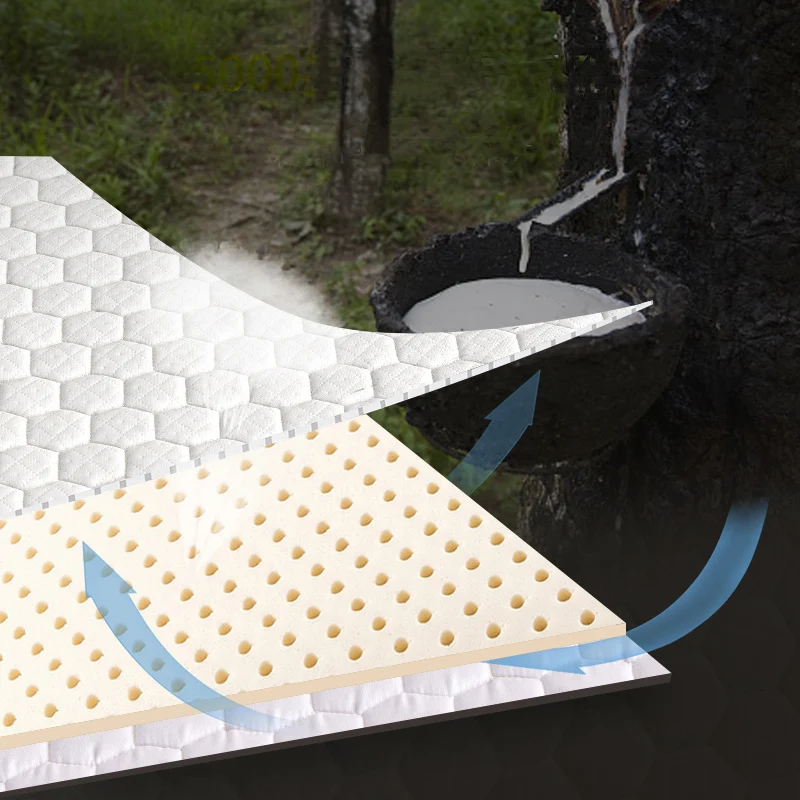 SongKAum New Natural Latex Mattress Anti-mite Single Double Students Hostel Mattresses Bedspread Bed Pad