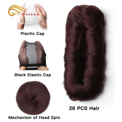 28Pcs Curly Bundles Brazilian Hair Weave Bundles 3 4 5 Inch 100% Human Hair Bundles Short Remy Hair Extension For Women
