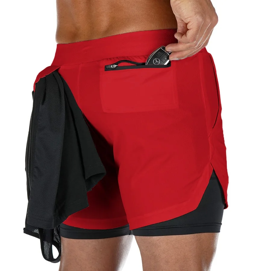 2024 Gym Shorts Running 2 IN 1 Men Sport Shorts Fitness Short Pants Bodybuilding Workout Training Men Joggers