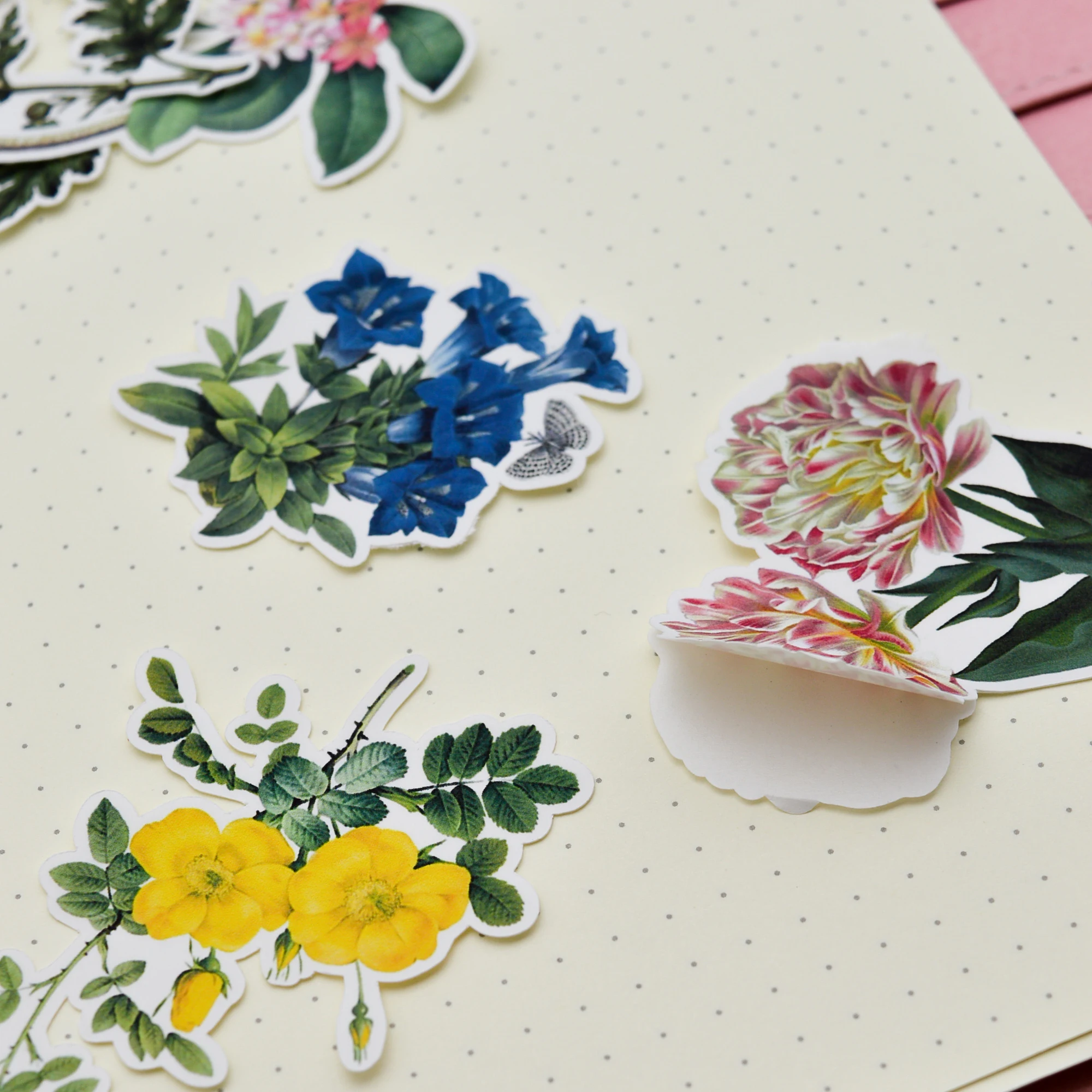 15Pcs Water Kleur Retro Bloem Sticker Planner Scrapbooking Diy Notebook Chrysant Sticker/ Gilrs Romantische Rose Sticker