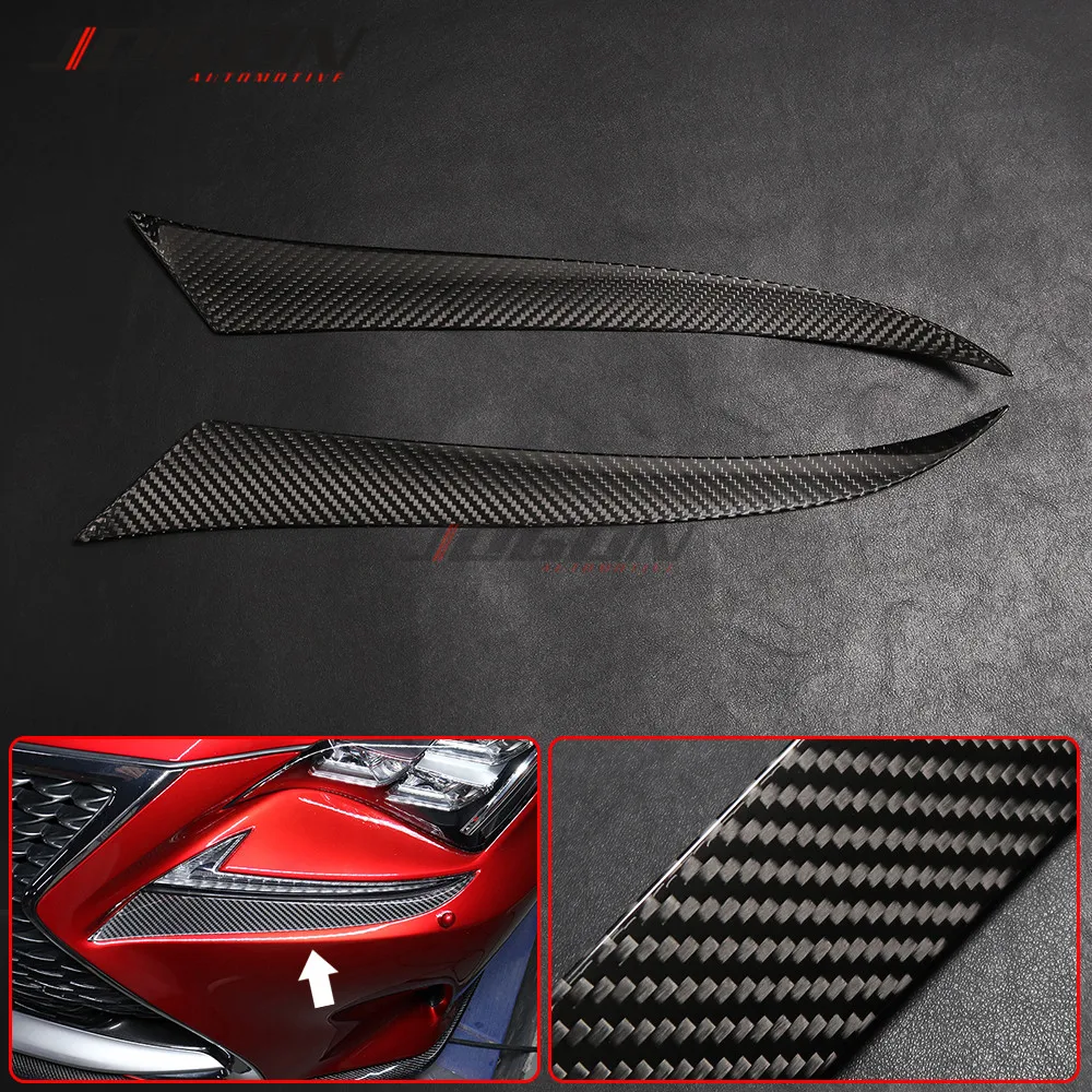 Real Carbon Fiber Car Front Headlight Eyebrow Cover Trim For Lexus RC RC200t RC300 RC350 RC F SPORT 2015-2019 Accessories