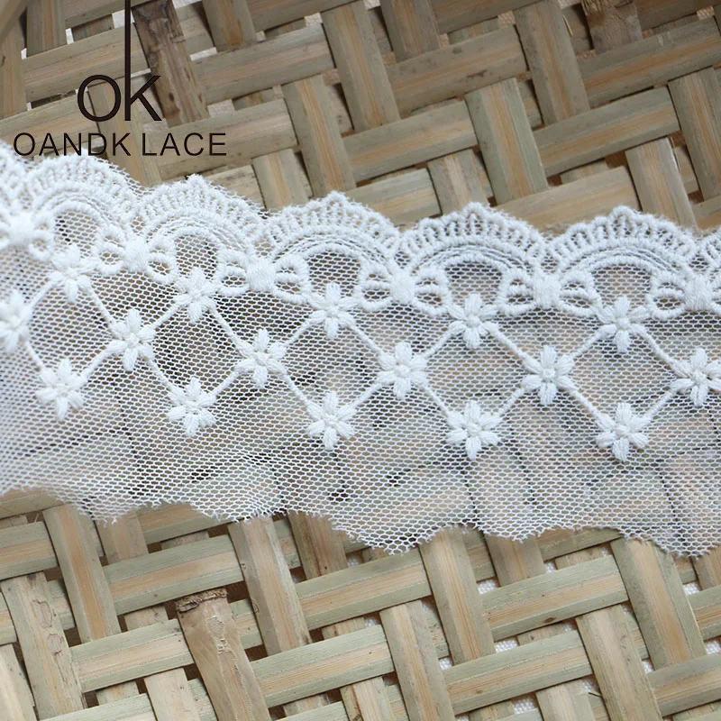 6.5CM 2YARD Lace ribbon for curtain table clothing lady hat decoration braid embroidery lace fabric trim diy sewing accessories