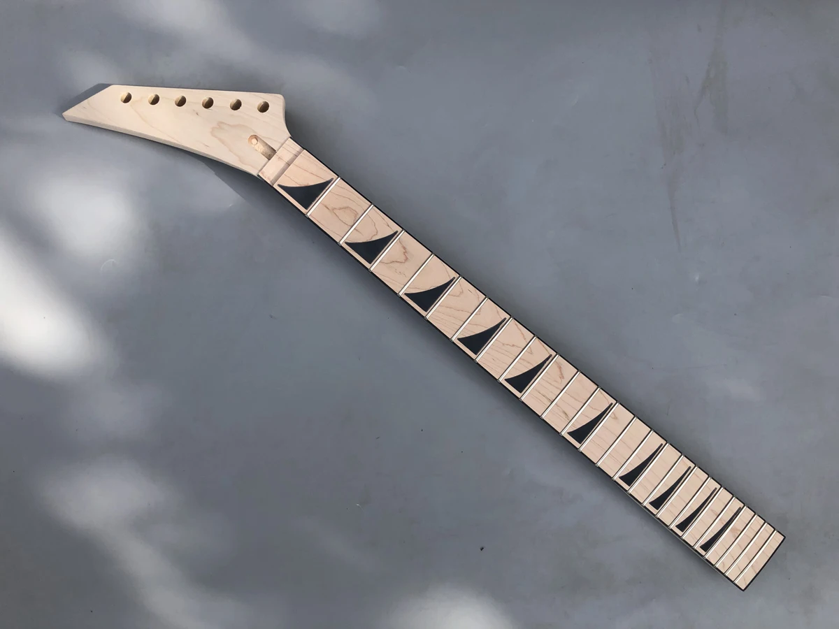 Guitar Neck 24fret 25.5inch Maple Fretboard Shark Fin Jackson DIY Reversed Head