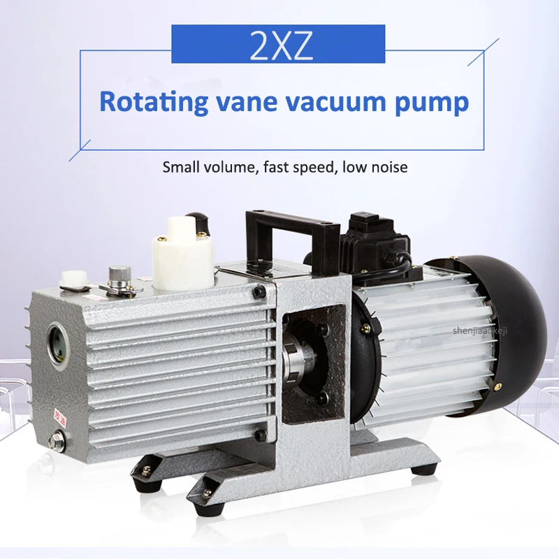 1400rpm Rotary vane vacuum pump two-stage laboratory 2XZ-2 small pumping widely used visual oil meter vacuum pump 370W 220V 1pcs