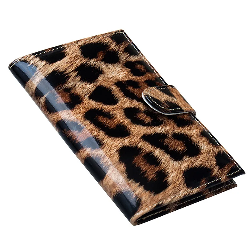 New Leopard Female Leather Passport Cover Credit Card Holder For Russia Girls International Organizer Travel Wallet Ticket Case