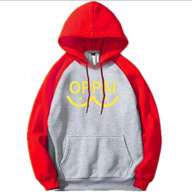 NEW Anime One Punch man Saitama Oppai Hoodie Hooded Women Men Sweatshirt Hoodie Cosplay Costume New Splice Hip Hop Pullover 2021