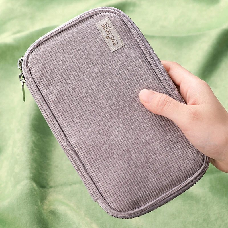 Imagem -02 - Kokuyo Bonito Lápis Bolsa de Grande Capacidade Simples Papelaria Armazenamento Bolsa de Veludo Lápis Case de Volta para a Escola Suprimentos