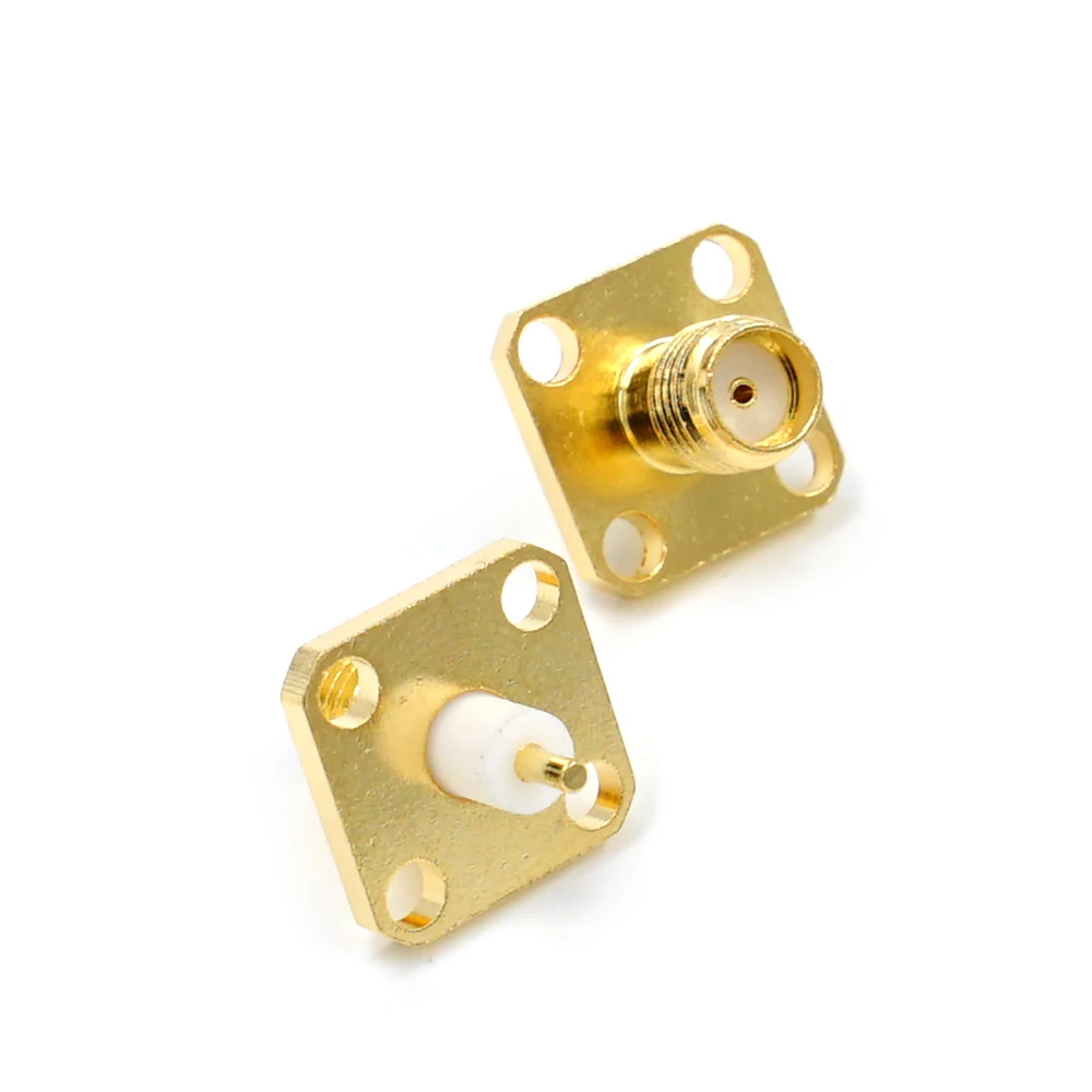 10PCS Sma-buchse Panel Mount RF Coax Stecker Flansch Solder vergoldung von kupfer – Detail 1