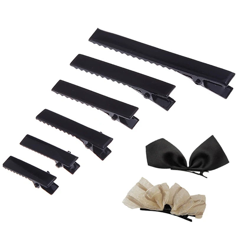 50/20pcs Black Hair Clips 30mm/40mm/45mm/55mm/65mm/75mm/95mm Alligator Hairpin Base Findings For DIY Jewelry Making Accessories