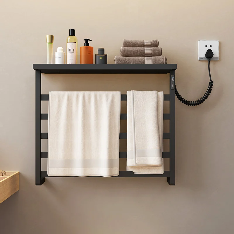 Electric Towel Warmer With Plugin Timer Wall Mount, Electric Towel Rack Stainless Steel,  Heated Towel Rack For Bathroom