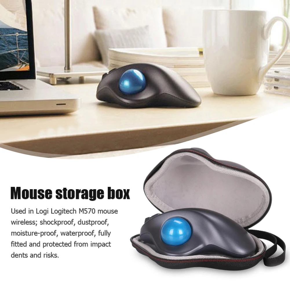 Estuche de transporte de carcasa dura EVA portátil para Logitech M570, bolsa de almacenamiento de viaje inalámbrica, impermeable, Trackball