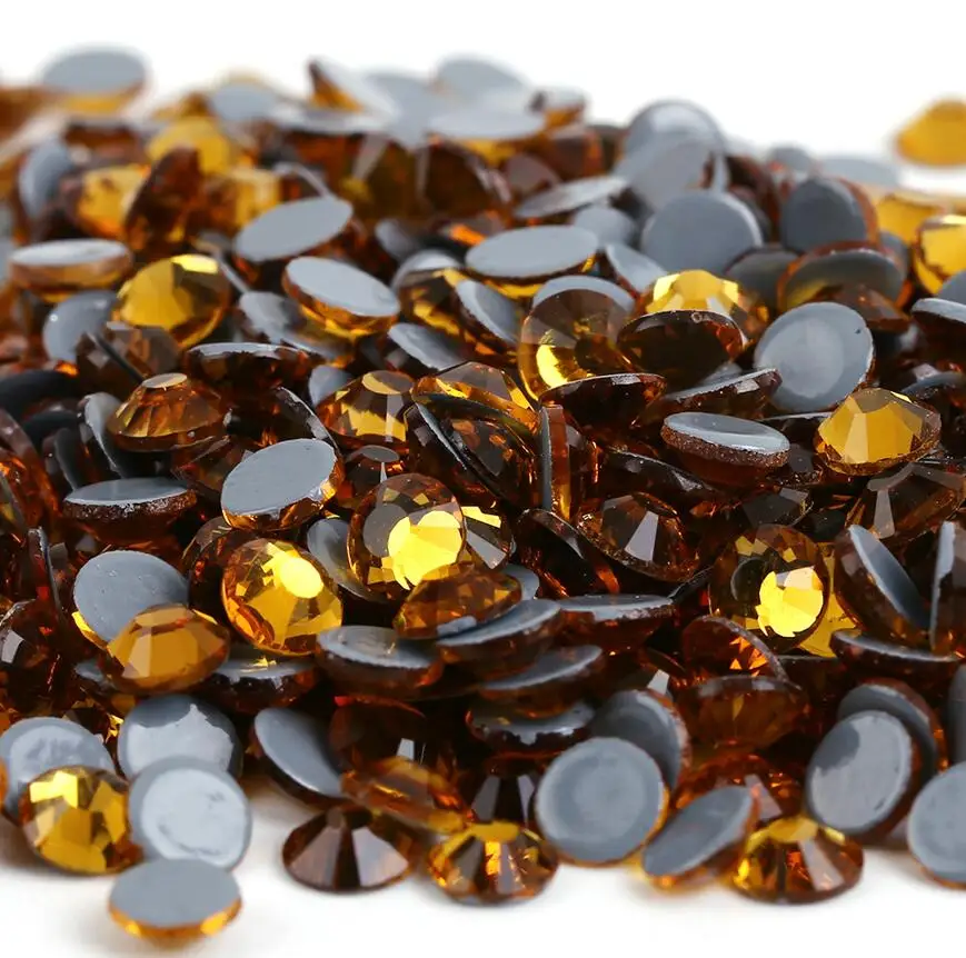 

All sizes Topaz DMC Iron On Rhinestones/Flat Back Nail art Hot fix Crystal Rhinestones Strass Sewing & Fabric Garment