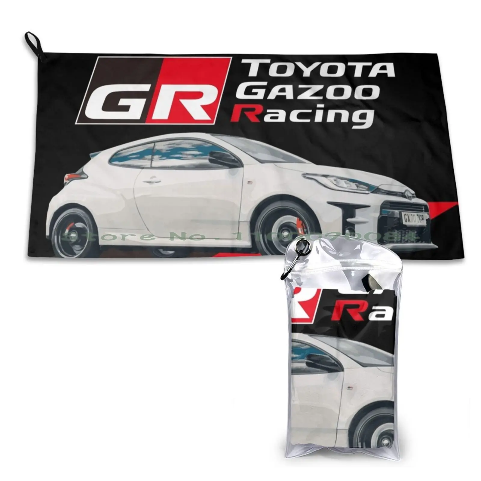 

Gr Yaris-Gazoo Racing Quick Dry Towel Gym Sports Bath Portable Text Relatable Aesthetic Young Teen Alternative Cottagecore