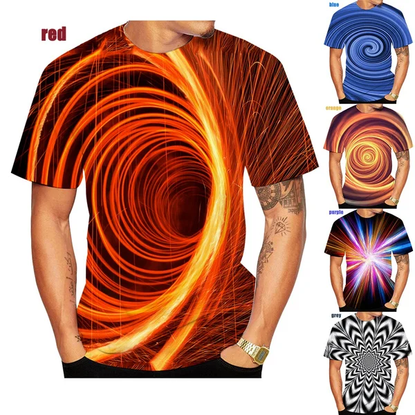 New Fashion 3D Printing T Shirt Vertigo Hypnotic Funny tshirt  Unisex  illusion art Cool Street Tops size XS-5XL