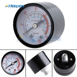 1/4 1/8 BSP Thread 0-180 PSI 0-12 Manometer Double Scale Bar Air Pressure Gauge 13mm For Air Compressor Iron Diameter about 52mm