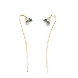 925 Sterling Silver Manual Long magnolia flowers Earrings For Women Fashion Jewelry sterling-silver-jewelry pendientes
