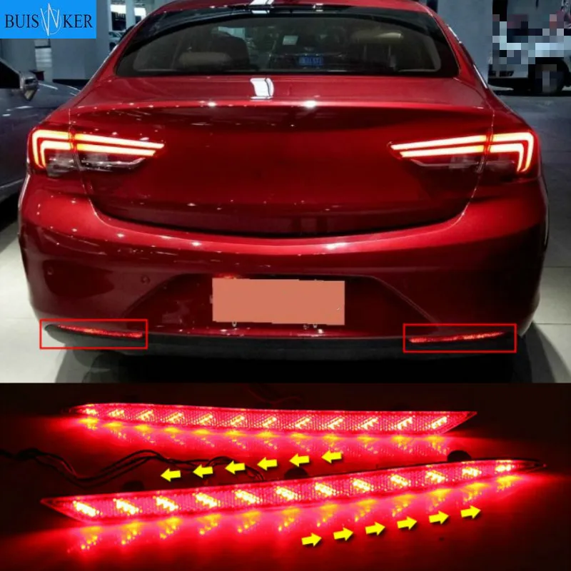 

2pcs LED Rear Light Brake Lamp Taillight Back Fog Light Warning Light Reflector For Buick Regal 2017-2019