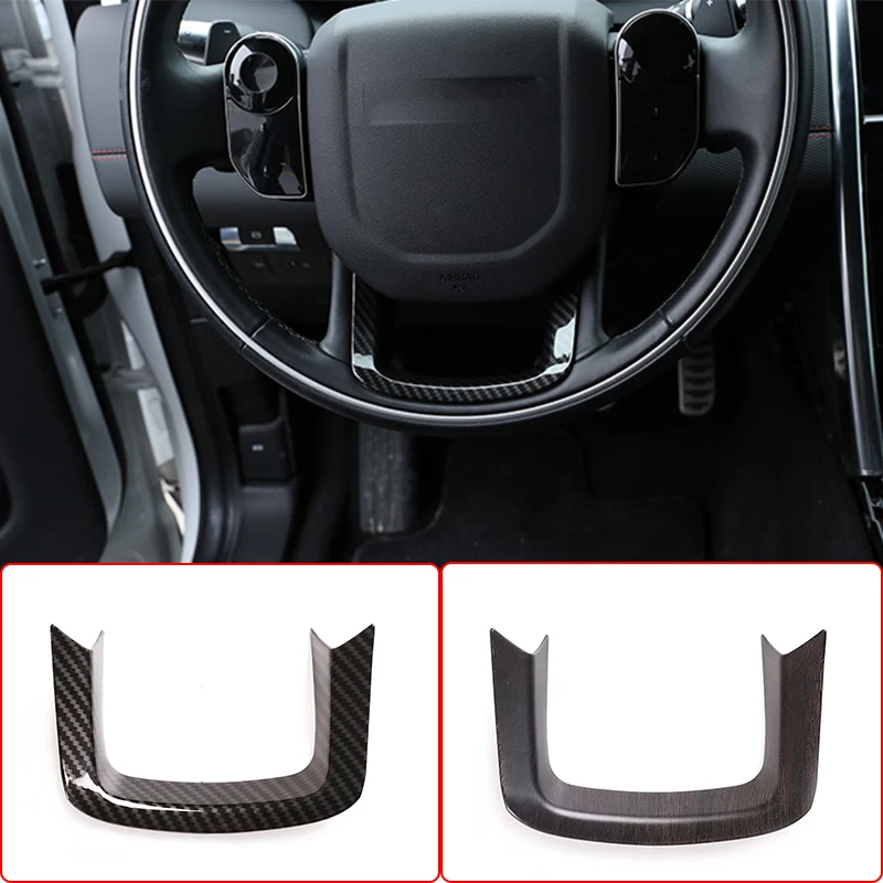 For Land Rover Discover Sport ABS Carbon Fiber Steering Wheel Frame Decoration Cover Trim For Range Rover Velar Sports Evoque