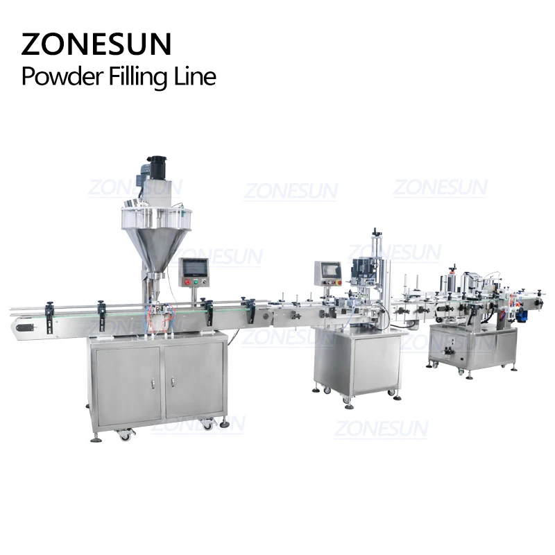 ZONESUN Automatic Auger Ground Dry Amber Milk Powder Filling Capping Bottle Can Labeling Machine for Production Line