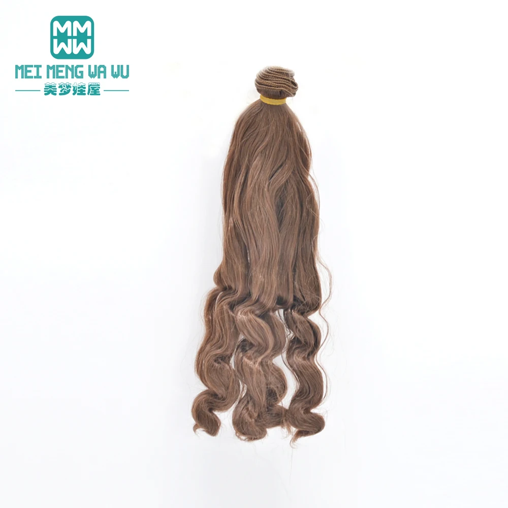 25 cm x 100 cm doll wig fits 1/3 1/4 1/6 BJD doll  DIY hair brown linen coffee black brown Milk silk wig