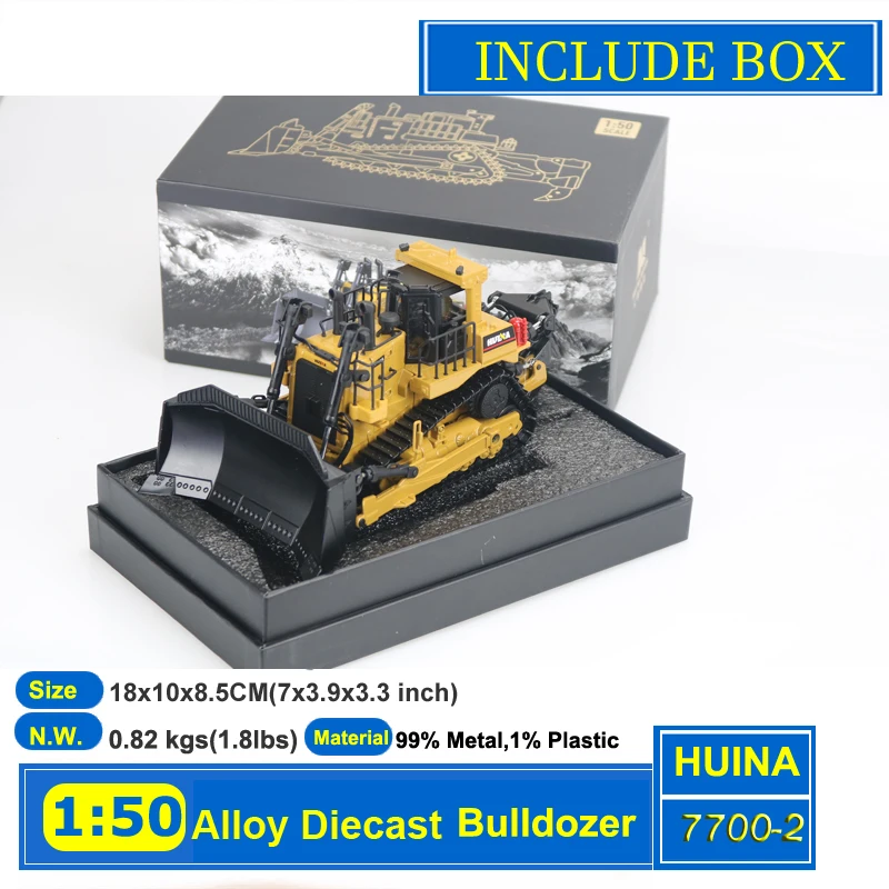 HUINA 1:50 Truck Toy Diecast Model Alloy Vehicle Car Die-Cast Excavator Bulldozer Wheel Loader Excavator Kids toy Christmas Gift