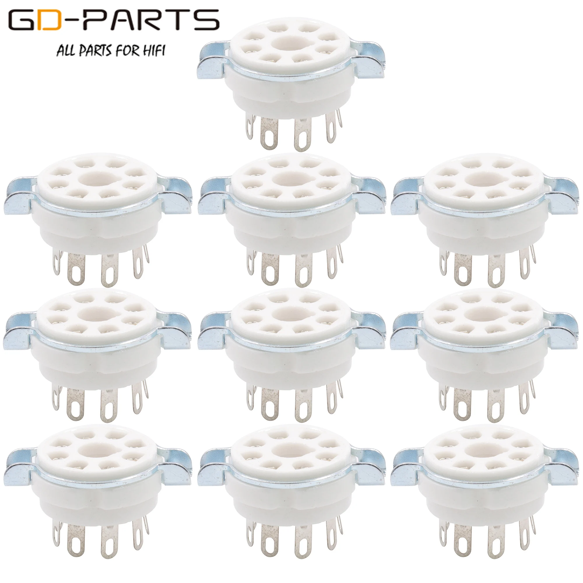 10PCS Chassis Mount 8 Pin K8A Octal Ceramic Tube Sockets for KT88 KT66 6SN7 5AR4 GZ34 5881 6V6 5U4G 6550 6J7 6SJ7