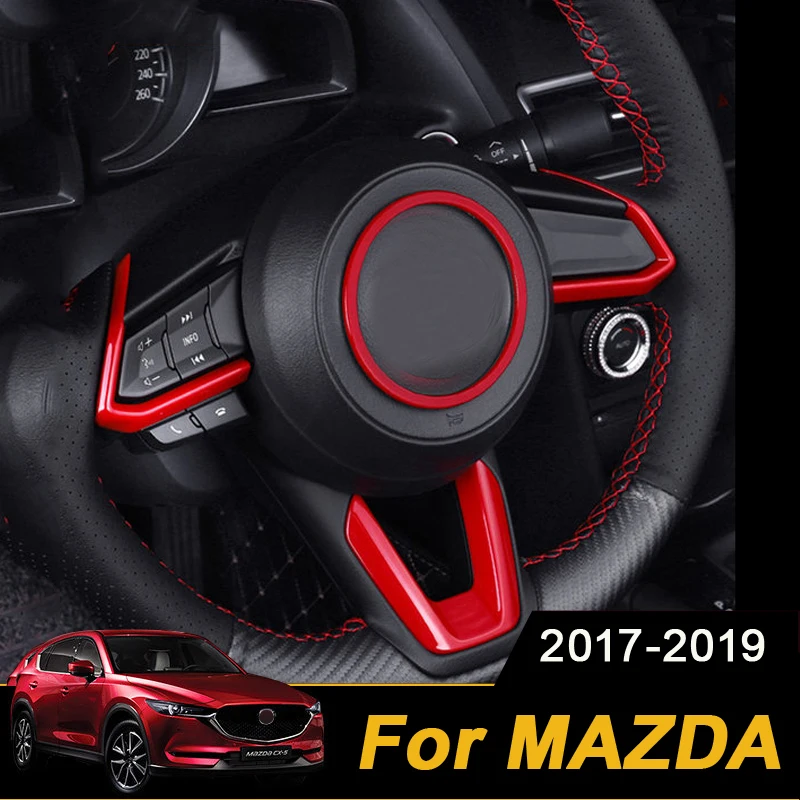 For Mazda 2 3 6 Demio CX3 CX-3 CX-5 CX5 CX7 CX9 Axela ATENZA 2017 2018 2019 Car Steering Wheel Trim Circle Sequins Cover Sticker