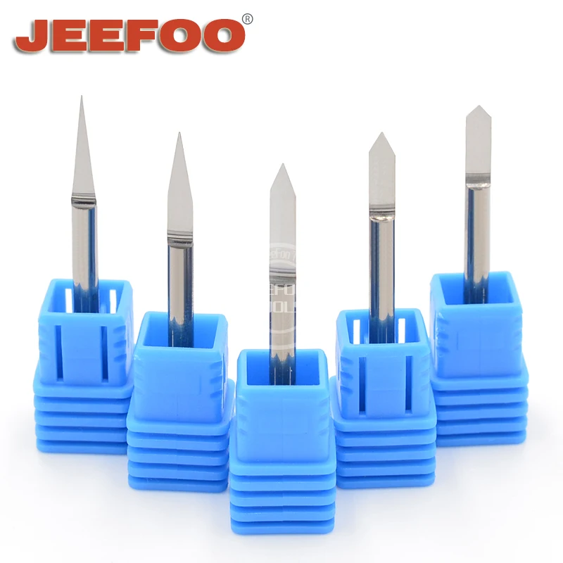 3.175mm Flat Bottom CNC Router Tools V Shape Engraving Bits Carbide End Mill Carving Cutter