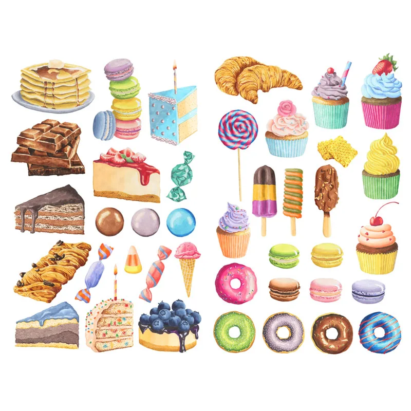 1 PCS Sweet Snack Food DIY Precut Scrapbooking Kawaii Aesthetic Planner Sticker Cute Travel Book Journal School Supplies