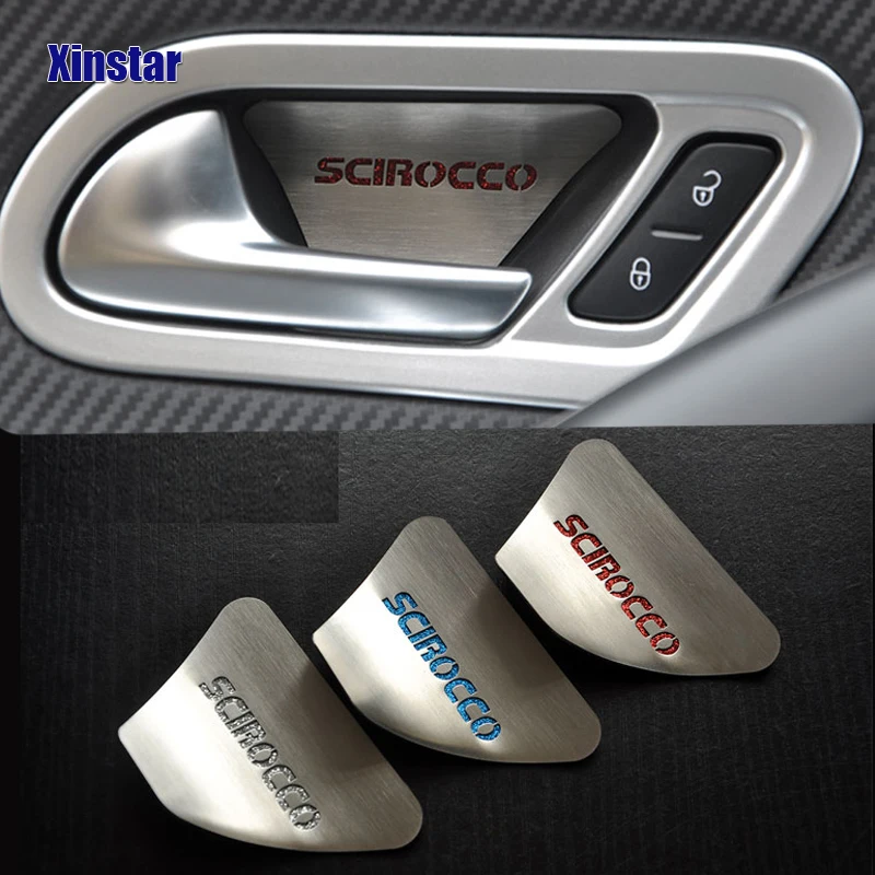 

2pcs Car Door Interiro Decoration Sticker For Volkswagen Scirocco 2009 To 2016