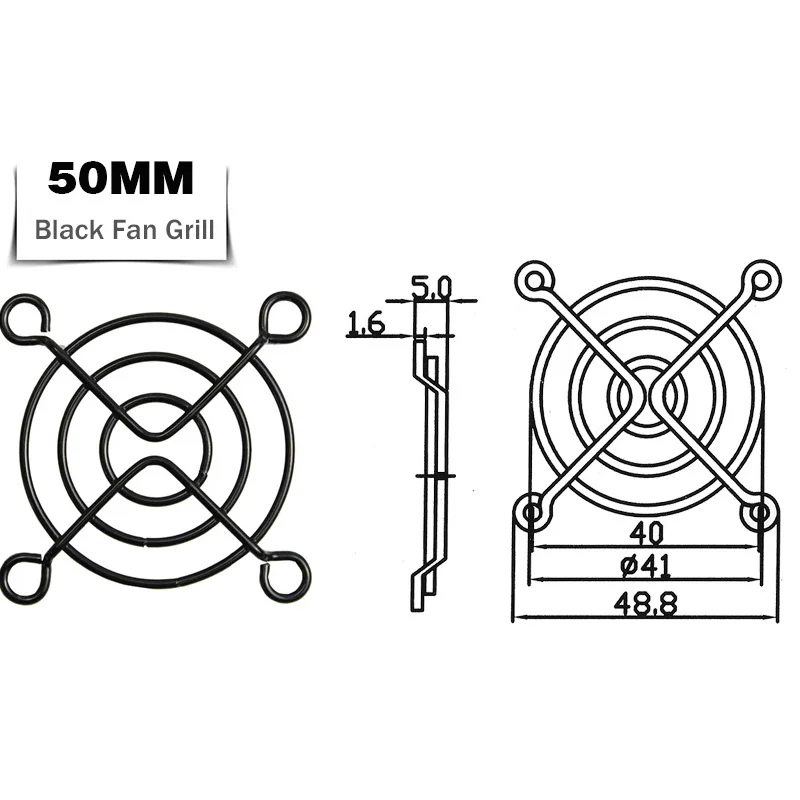 Imagem -06 - Tom fã Grills para 50 mm Ventiladores de Refrigeração 200 Peças 50 mm pc dc fã Grill Protector Metal Dedo Guarda 50x50 mm 5cm Preto