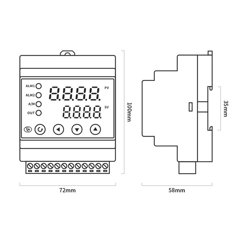 din35mm rail temperature controller Din PID thermostat relay output , SSR output , RS485 communication modbus protocol