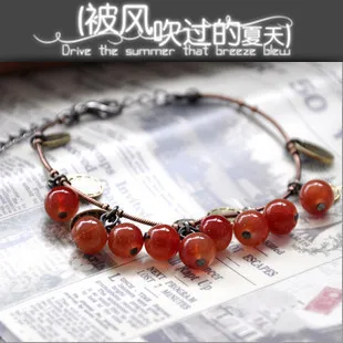 New fashionVintage sweet little cherry bracelet For Women girl Accessories jewelry wholesale