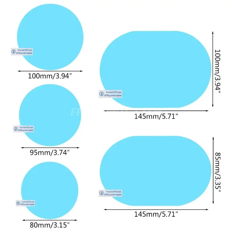 2 pièces de Film imperméable pour rétroviseur de voiture, autocollant de protection transparent Anti-buée et anti-rayures