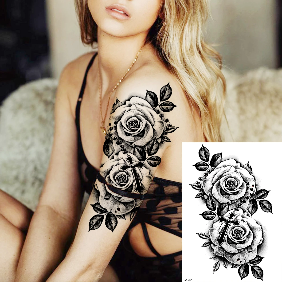 Desenho de Tatuagem Rosa Morta com Pétalas Cairando: Download Grátis e  Teste Virtual, image size:1200x1200