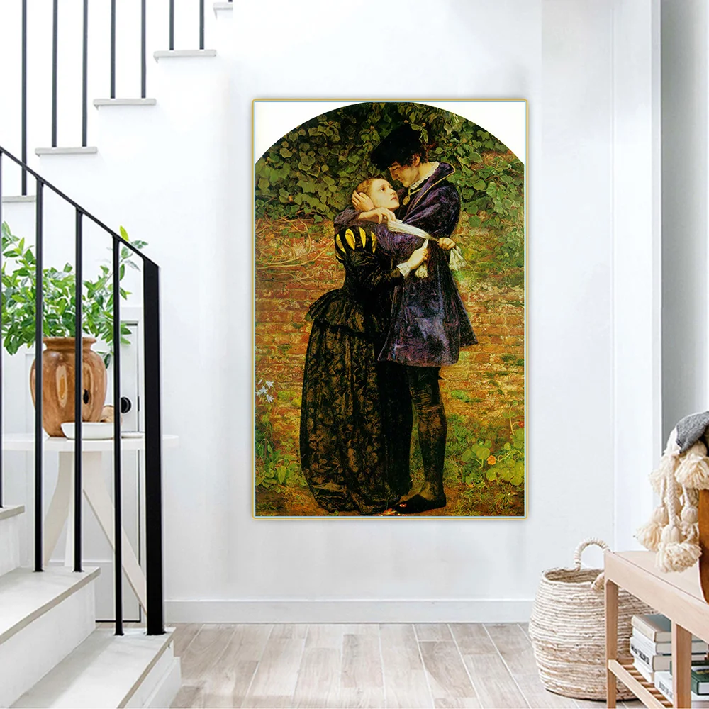 John Everett Millais《A Huguenot》Canvas Oil Painting Artwork Poster Picture Wall Hanging Decor Home Living Room Decoration